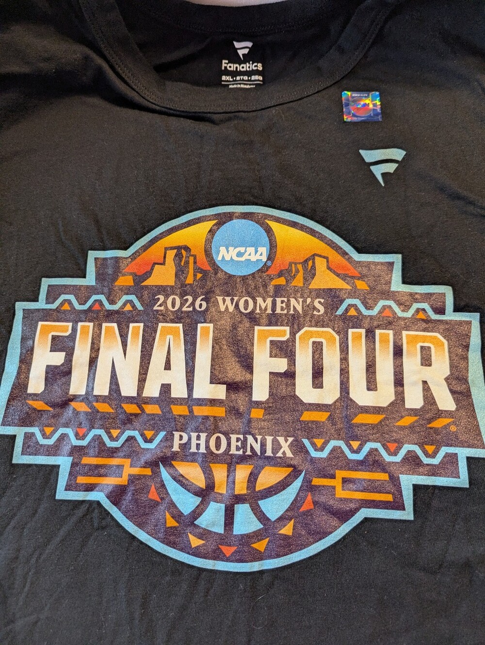 NCAA 2026 Woman's Final Four Phoenix Black T Shirt Size 2XL BNWOT